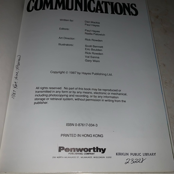 Dan Mackie CHP Technology Series Communications Book Vintage 1987 Hardcover - Picture 7 of 8